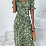 Bridget — Floral V-Neck Dress
