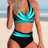Niamh — Bikini Set with Crossed Neckline and Print