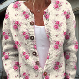 Neasa — Cardigan with Watercolour French Roses