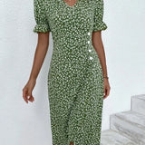 Bridget — Floral V-Neck Dress