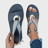 Emma — Flat Sandals With Metal Buckle