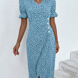 Bridget — Floral V-Neck Dress