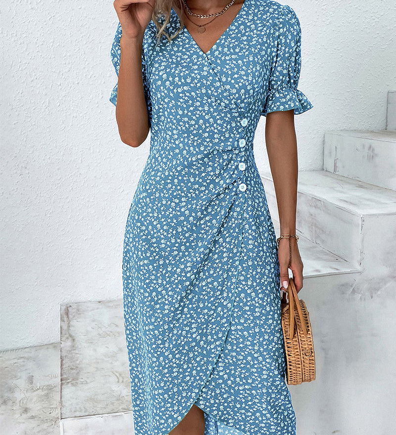 Bridget — Floral V-Neck Dress