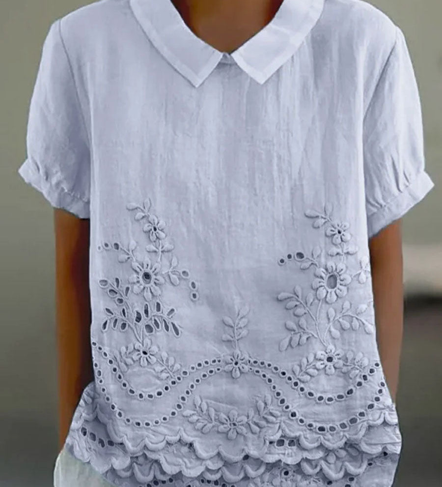 Pamela — Embroidered Floral Blouse