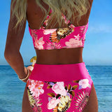 Denise — Bikini with Contrasting Floral Print and Slit