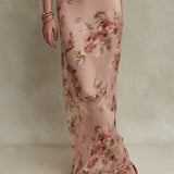 Maeve — Elegant Floral Print Chiffon Maxi Dress with Keyhole Neckline