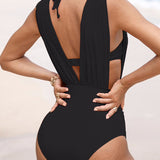 Gráinne — Luxury Sculpting Swimsuit with Deep V-Neck