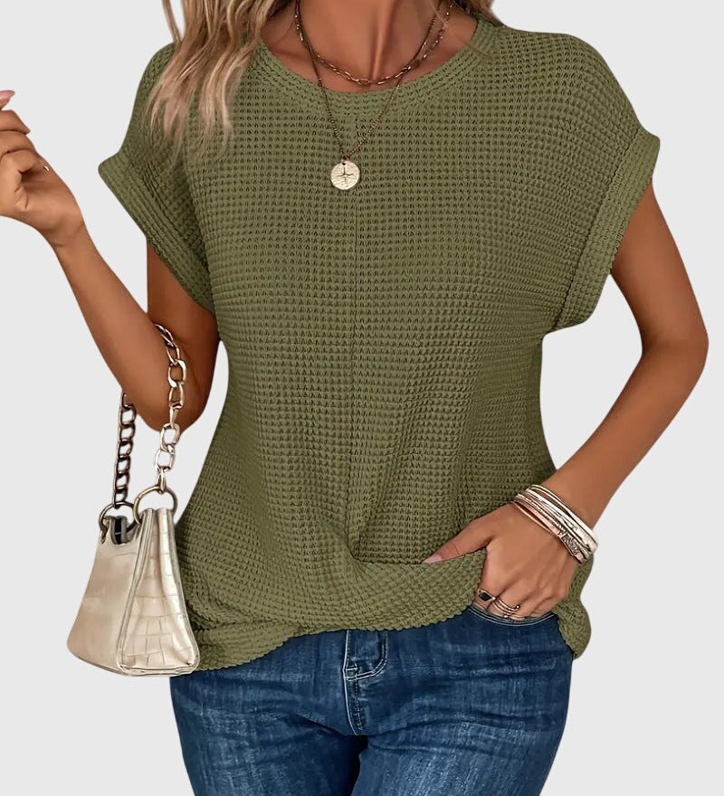 Pauline — Elegant Blouse with Crew Neck