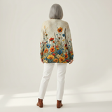 Doireann — Knitted jacket with colourful wildflowers