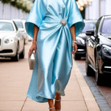Sandra — Luxurious Shimmer Satin Long Dress