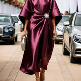 Sandra — Luxurious Shimmer Satin Long Dress