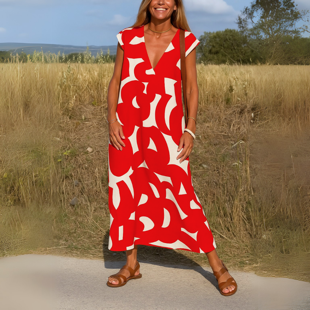 Muireann — Flowing dress with V-neck
