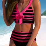 Maeve — High Waist Striped Bikini