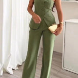 Ciara — Sleeveless Two-Piece Set with Buttons