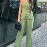 Ciara — Sleeveless Two-Piece Set with Buttons