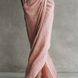 Bríd — Pink Linen Maxi Dress
