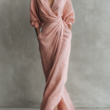 Bríd — Pink Linen Maxi Dress