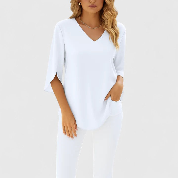Jennifer — Sophisticated V-Neck Blouse