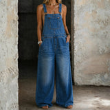 Molly — Elastic Waist Denim Jumpsuit