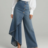 Andrea — Wrap Denim Trousers