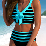 Maeve — High Waist Striped Bikini
