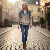 Pauline — Vest with Peacock Feather Motif