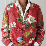 Mia — Vintage vest with floral print and buttons