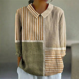 Mary — Stripe Patchwork Blouse