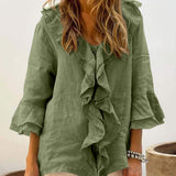Ellen — Women Chic Bell Sleeve Ruffle Top