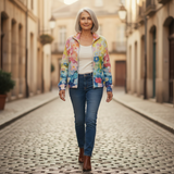 Amy — Vest with Watercolour Flower Pattern