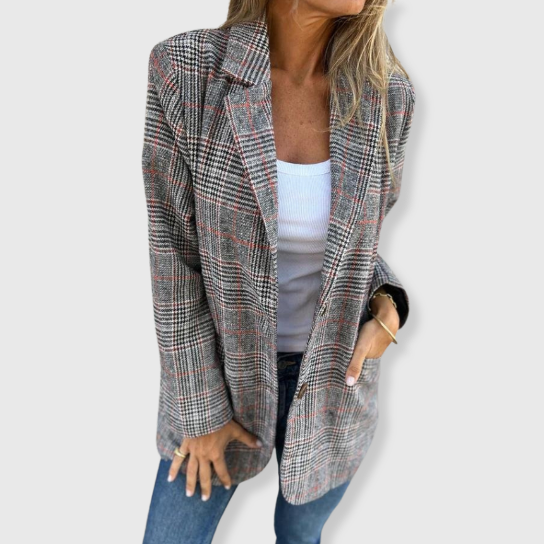 Amanda — Elegant Blazer with Check Pattern