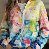 Amy — Vest with Watercolour Flower Pattern