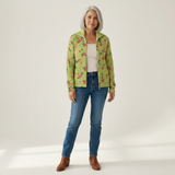 Lorraine — Green vest with floral pattern