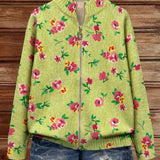 Lorraine — Green vest with floral pattern