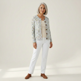 Holly — Cardigan with Delicate Garden Flower Pattern