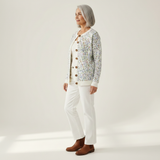 Holly — Cardigan with Delicate Garden Flower Pattern