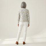 Holly — Cardigan with Delicate Garden Flower Pattern