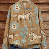 Maeve — Knitted vest with horse and cactus motif