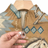 Maeve — Knitted vest with horse and cactus motif