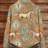 Maeve — Knitted vest with horse and cactus motif