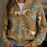 Maeve — Knitted vest with horse and cactus motif