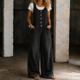 Lucy — Vintage Washed Cotton Denim Overalls