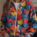 Denise — Vest with Colourful Heart Pattern