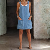 Alice — Casual Denim Overall Dress