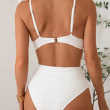 Frances — High Support Crossed Top, High Waist Bikini