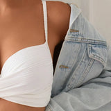 Frances — High Support Crossed Top, High Waist Bikini
