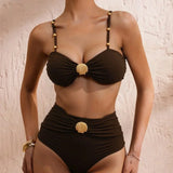 Lily — High Waist Bikini with Shell Detail