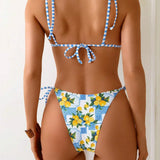 Róisín — Lemon Print Triangle Bikini