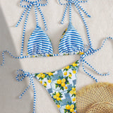 Róisín — Lemon Print Triangle Bikini