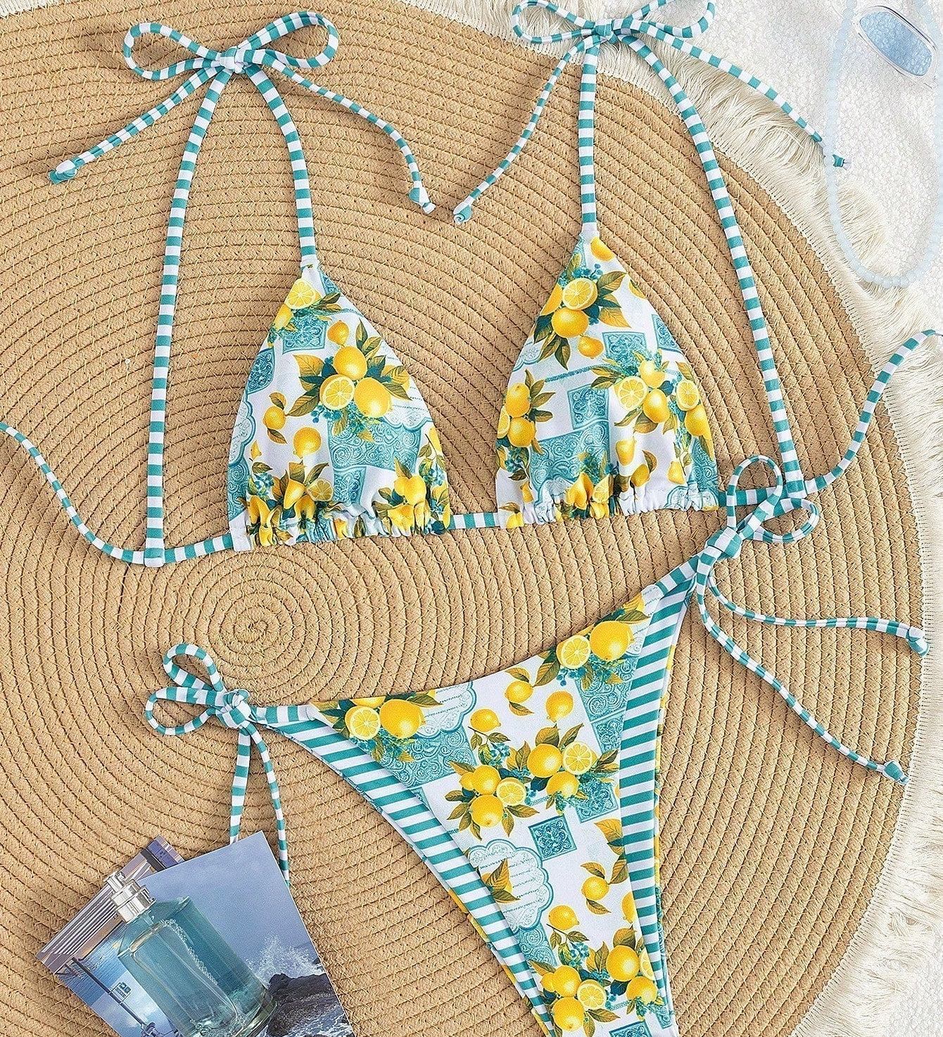 Róisín — Lemon Print Triangle Bikini